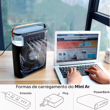 Mini Ar Condicionado Climatizador Umidificador Ventilador Portátil USB